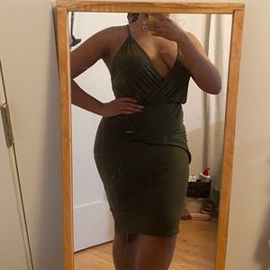 Olive Green MIDI Dress
